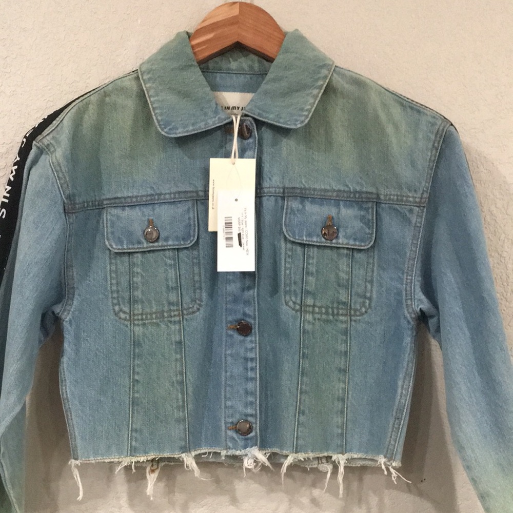 NEW It’s in My Jeans Girls Sz 11Y COMO  Cropped Fray Denim Jean Jacket‎